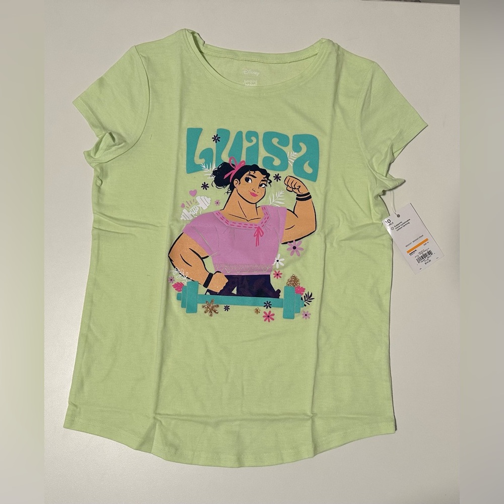 NWT Jumping Beans Disney Girls Encanto Luisa Shirt Size 10 Green